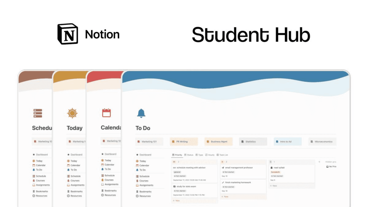 قالب الطالب | Student Hub  قالب نوشن المتكامل لحياة الطالب