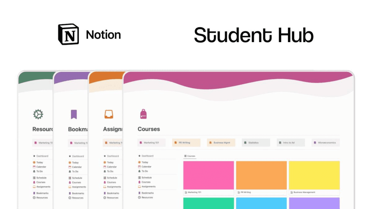 قالب الطالب | Student Hub  قالب نوشن المتكامل لحياة الطالب